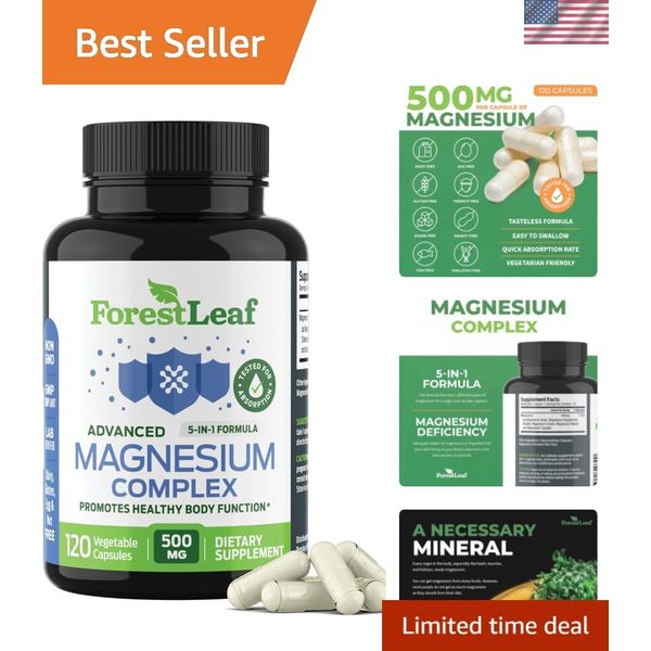 High Absorption 500mg Magnesium Complex - 120  Capsules for Stress Relief