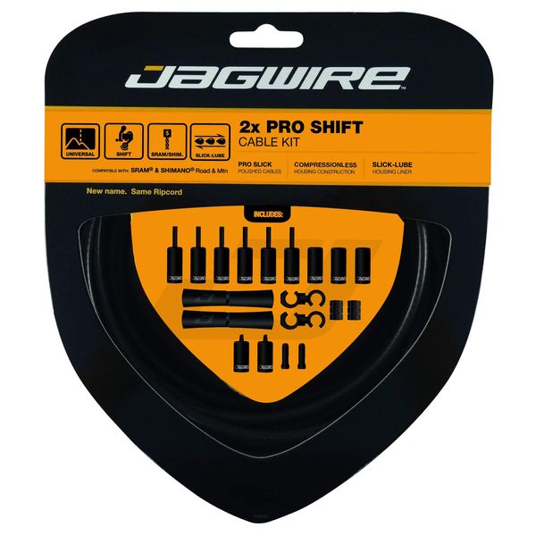 Jagwire PCK509 2X Pro Shift Gear Cable Set, Stealth Black, One Size
