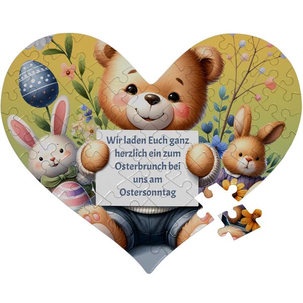 Puzzle zu Ostern mit Text oder Name als Einladung Gutschein Grußkarte