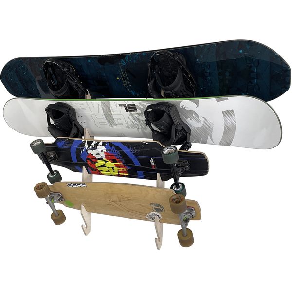 Longboard Wall Rack Mount - Holds 4 Boards