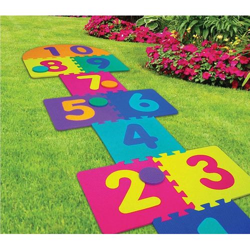 ALAYSTAR Premium Water Resistant Long Colourful Giant Hopscotch- Giant EVA Foam Hopscotch Ideal For All Ages- Perfect Family Garden Game
