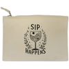'Sip Happens' Canvas Clutch Bag/Accessory Case (CL00040615)