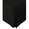 Extra Deep Non Iron Percale 180 Thread Count Fitted Valance Sheet Pleated (King, Black)