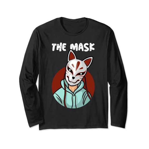 Kitsune The Japanese 9 Tail Fox Long Sleeve Shirt, black