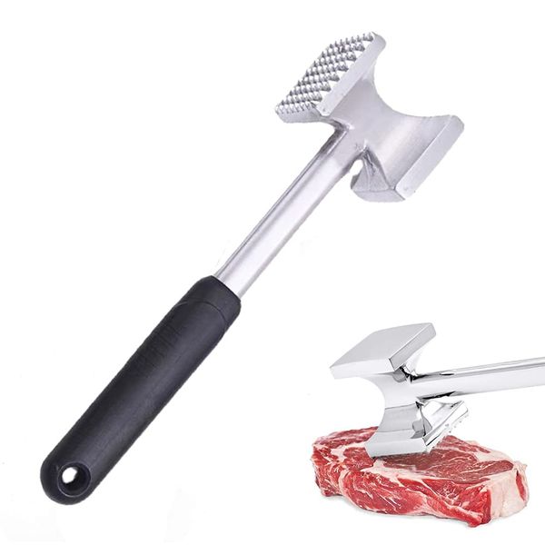 Meat Tenderizer Hammer, Meat Tenderiser Spiked & Flat Hammer Aluminum Alloy Meat Tenderizer Hammer Metal Mallet for Steak, Chicken, Poultry, Beef, Tool Used for Kitchen & BBQ