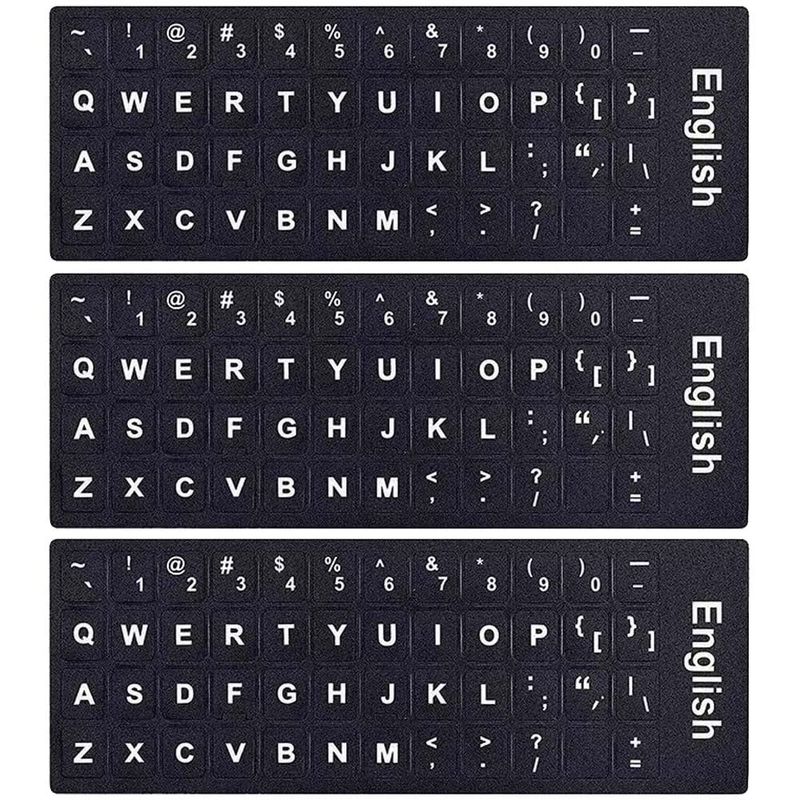 Keyboard Stickers 3 Pcs English Keyboard Label Sticker Repair Sticker ...