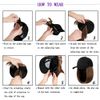 Qlenkay Baseball Cap with Hair Extensions Straight Short Bob Hairstyle Adjustable Removable Wig Hat 14inch for Woman Girl Medium Brown