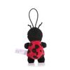 NICI Marienkäfer Glücksbringer 8cm mit Loop, Rot/Schwarz