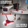 Spin Mop Heads - Compatible with Vileda Mop Head Replacement - Super Absorbent, Fast Drying Triangular Design Floor Pads for Multi-Surface Cleaning - Pack of 5