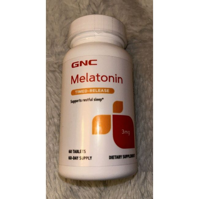 GNC Timed Released MELATONIN 60 Tablets 3 mg Dietary Supplement EXP 03/25 NEW