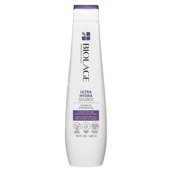 Biolage Ultra Hydra Source Shampoo | Deep Hydrating Shampoo for Very Dry Hair | Moisturizes Hair to Prevent Breakage | Paraben & Silicone-Free | Vegan | Salon Shampoo | 13.5 Fl. Oz