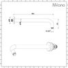 Milano Amara Modern Wall Mounted Curved Arm for Fixed Shower Head - Aged Bronze