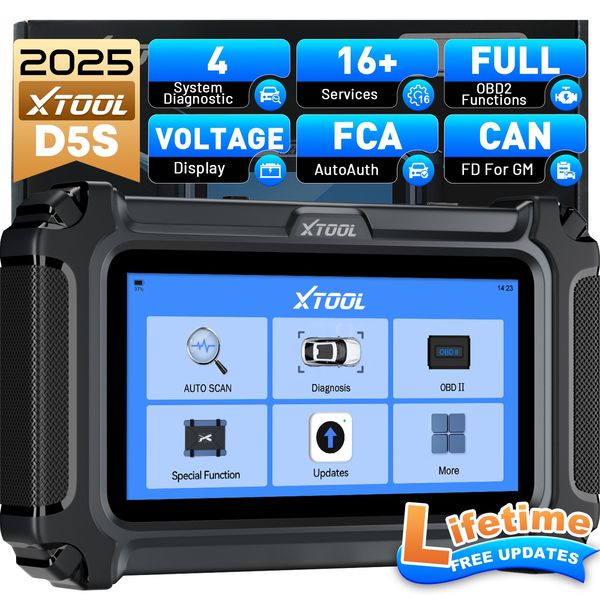 2025 XTOOL D5S OBD2 Scanner Engine ABS SRS Transmission Car Diagnostic Tool FCA