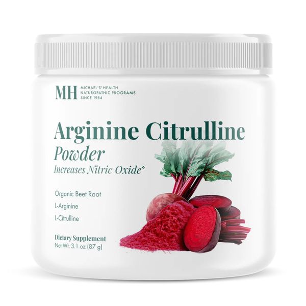 MICHAEL'S Health Naturopathic Programs Arginine Citrulline - 3.1 oz Powder - Increases Nitric Oxide - Includes Organic Beet Root - 30 Servings