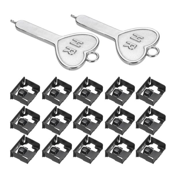 sourcing map 15pcs Port Blocker Locking USB Port/Dust Metal Blocker with Coded Key,Black