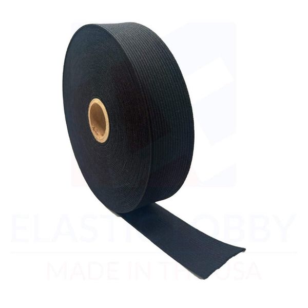 1.25" (32mm) Black Knitted Elastic - US Made 10 Yards