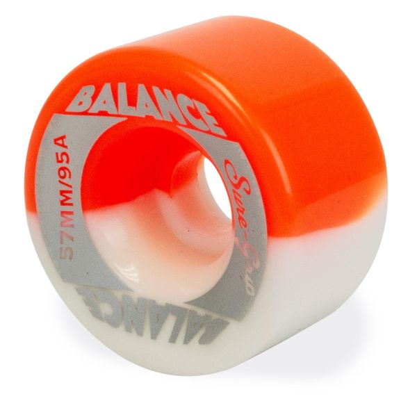 Sure-Grip Balance roller skate wheel White/Red (White/Orange)