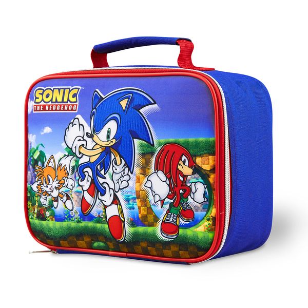 SONIC THE HEDGEHOG Lunch Box Kids Insulated Lunch Bag for Boys (Blue/Red)