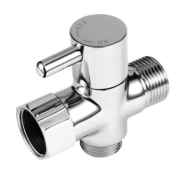 SOMDARHK Bidet T Adapter, Brass T Adapter with Shut-Off Valve, 3 Way Tee Connector 7/8" 16/15" 1/2” Leakproof T-Valve Adapter for Toilet Bidet Sprayer