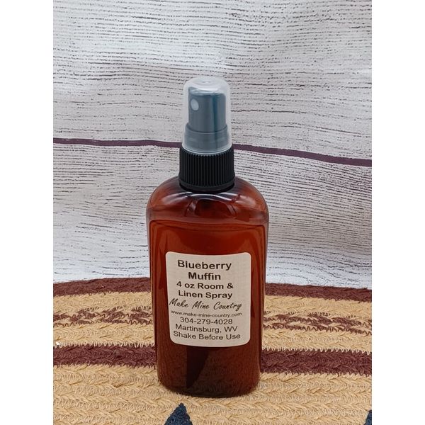 4 oz Blueberry Muffin Room Spray, Primitive, Handmade, Linen Spray Air Freshener