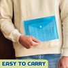 JMS we create smile (Pack of 30) A5 Translucent Colourful Document Folder Stud Wallets - Plastic Carry Popper Wallets with Button (Blue)