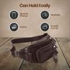 Fanny Pack Waist Bag Multifunction Genuine Leather Hip Bum Bag Travel Pouch for Men and Women- Multiple Pockets & Sturdy Zippers Ideal for Hiking Running And Cycling (Brown)
