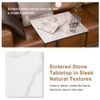 Marble C Shaped End Table Under Sofa Bedroom Couch Table Metal Frame Hidden Base