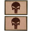 2 Pieces Dead Skull Tactical Patch - ATACS Tan