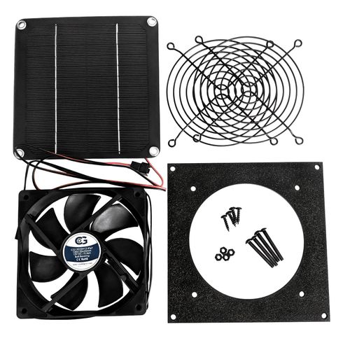 coolerguys Small Solar Powered Waterproof Fan Kit for Small Chicken Coops, Greenhouses, Doghouses, Sheds, And Other Enclosures