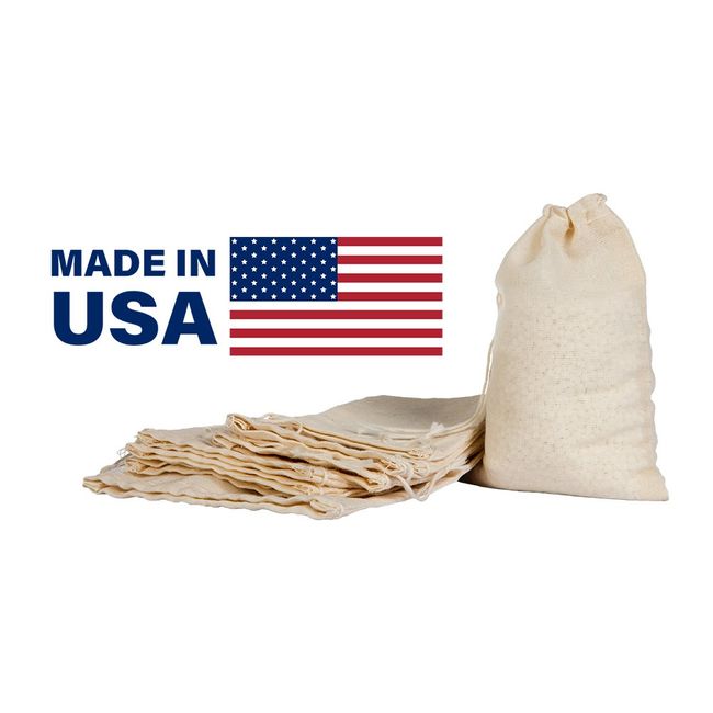 50 Natural Cotton Muslin Drawstring Bags 4 1/2 X 6