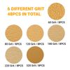96x Triangle Sanding Pads Sandpaper 60-320 Grit for 3-1/2 Oscillating Multi-Tool