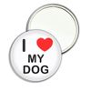 I Love My Dog - 77mm Round Compact Mirror