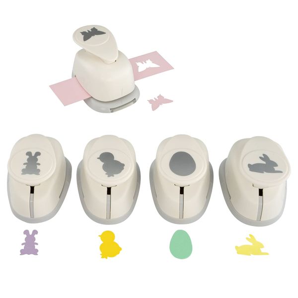 MCE-Commerce Easter Motif Punch Set, 2.54 cm, 5 Pieces, White, 5X 2,54 cm