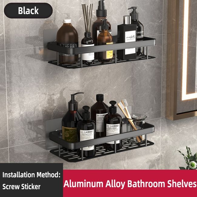 Storage Organizer Aluminum Alloy Shampoo Rack Shower Shelf No Drill Shelf