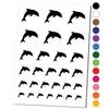 Dolphin Solid Temporary Tattoo Water Resistant Fake Body Art Set Collection - Red (One Sheet)