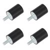 uxcell M8 Thread Rubber Mount Vibration Isolator Studded Cylindrical Shock Absorber 30x40mm 4pcs