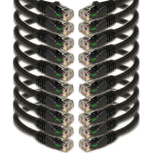 iMBAPrice 3' Cat5e Network Ethernet Patch Cable, 10 Pack, Black (IMBA-CAT5-03BK-10PK)