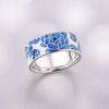 Santuzza 925 Sterling Silver Lotus Ring Enamel Flower Pattern Ring for Women (10)