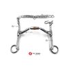 Ported Weymouth Pelham Horse Bit with Copper Roller Hook and Chain (5")