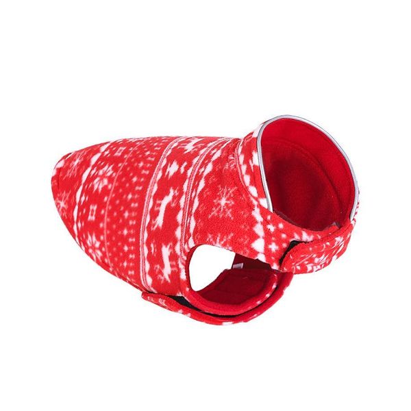 Cozy Christmas Printed Polar Fleece Double-Sided Dog Jacket - Red / Xs