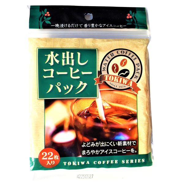 Hogdseirrs Tokiwa Kogyo Coffee Packs, Approx. 4.3 x 4.1 inches (11 x 10.5 mm), 22 Sheets in Bags, Cold Brew Coffee Packs, Made in Japan