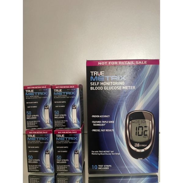 True Metrix Blood Glucose Test Strips 210 ct. PLUS METER KIT. EXP 09/2026