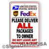 Package Delivery Instructions Sign Leave Packages Here Box Front Not Here
