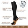 ACTINPUT Copper Compression Socks Men Women Circulation 4 Pairs-Best Support for Nurses,Running,Cycling (Black, Small/Medium)