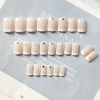 24pcs Bride Nail Tips Plain Nail Tips with Double-sided Adhesive Tape Short Nail Tips Girly Nails