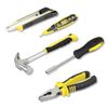 46PCS HOUSEHOLD HAND TOOL KIT SCREWDRIVER SOCKETS HAMMER TEST PEN TOOLBOX YELLOW