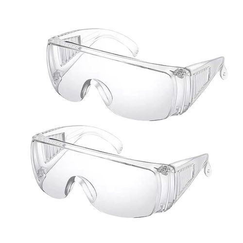 LAIYOHO Pack of 2 Safety Glasses with Scratch-Resistant Lenses UV Protection Adult Over Glasses for Construction Laboratory Chemistry Lessons