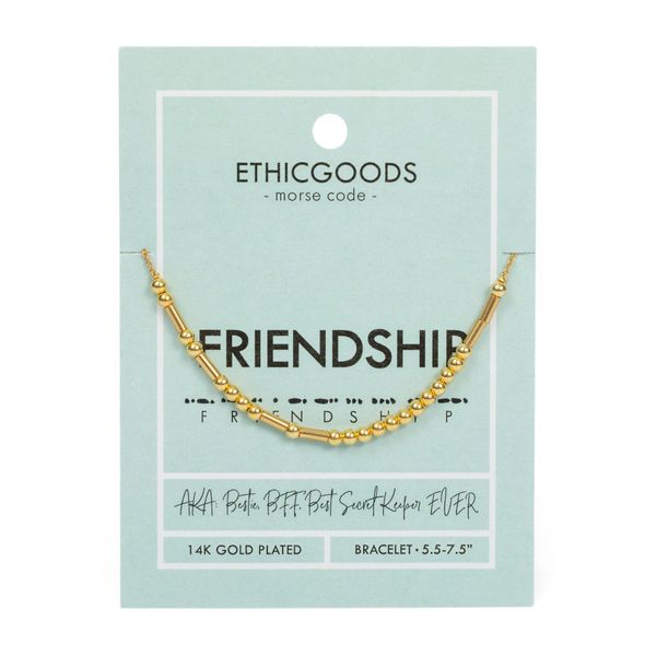 CLASSIC GOLD Morse Code Beaded Bracelet | FRIENDSHIP - Friendship