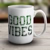 Shopagift Good Vibes - Green White 15oz Large Mug Cup