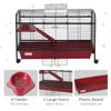 42" Rolling Pet Cage Set for Small Animals with Ramp & Water Feeder